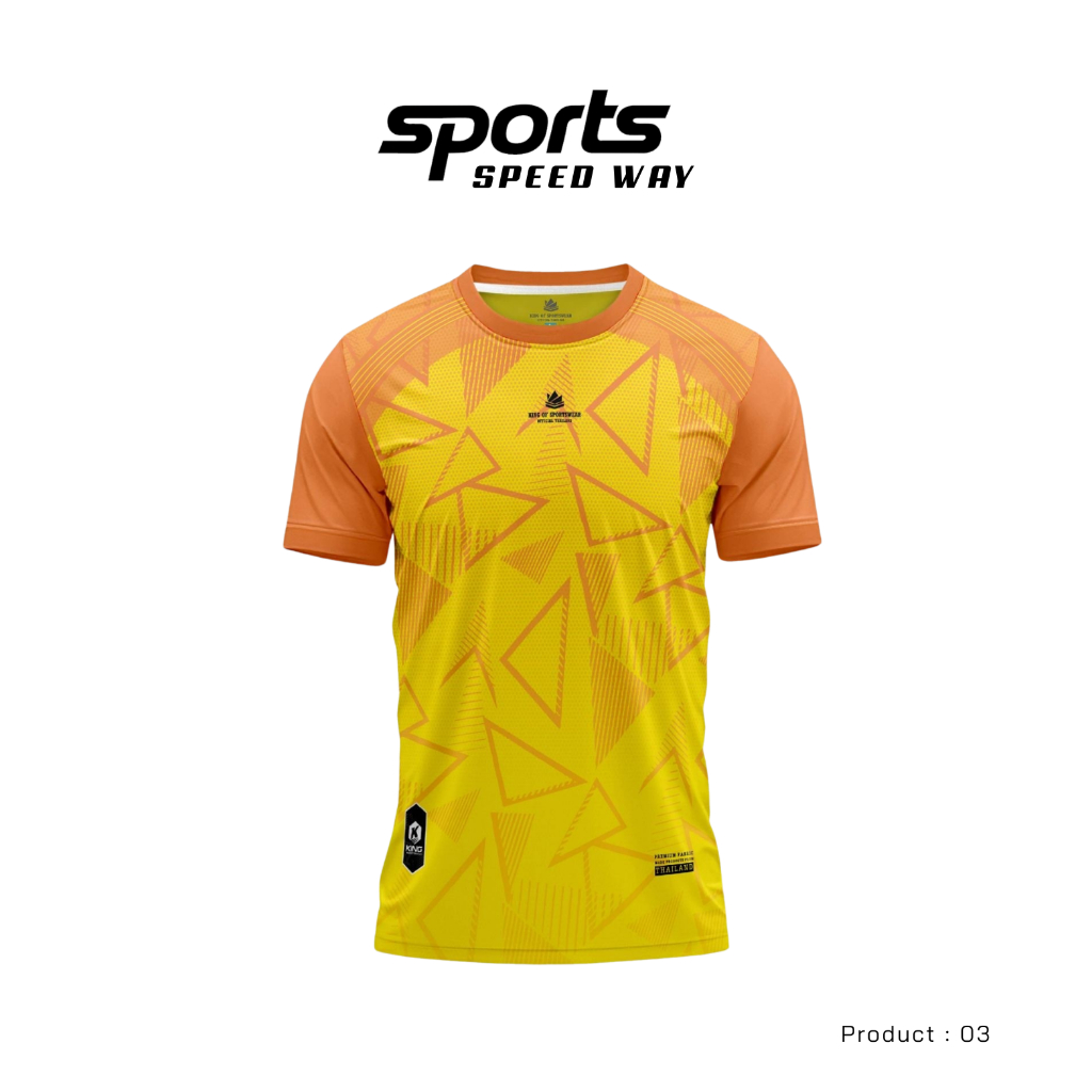 KING OF SPORTSWEAR เสื้อกีฬา พิมพ์ลายหน้าเดียว คอกลม เสื้อออกกำลังกาย ชุดออกกำลังกาย  รุ่น //03