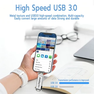 Kingston แฟลชไดรฟ์ OTG โลหะ 3.0 USB 1TB/2TB 3 in 1 OTG แฟลชไดรฟ์โลหะกันน้ําความเร็วสูง U Disk Pendrive
