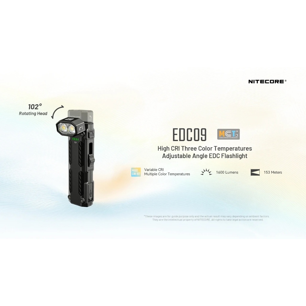 ไฟฉาย NITECORE EDC09  สว่าง 1600 LUMENS ส่องไกล 153 เมตร