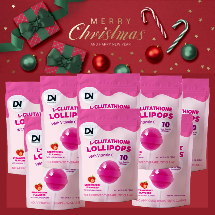 DN L-Glutathione Lollipops with Vitamin C Dietary Supplement ลอลลิปอปอาหารเสริมสำหรับผู้หญิง รสสตรอเบอร์รี่ 20/50/100PCS