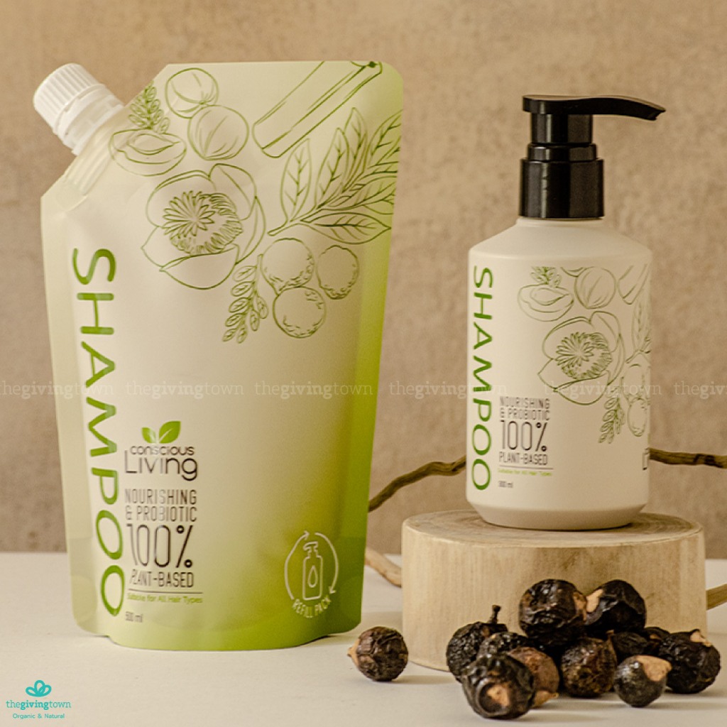 Conscious Living - แชมพู โพรไบโอติกส์ Plant-based shampoo. Nourishing, probiotic