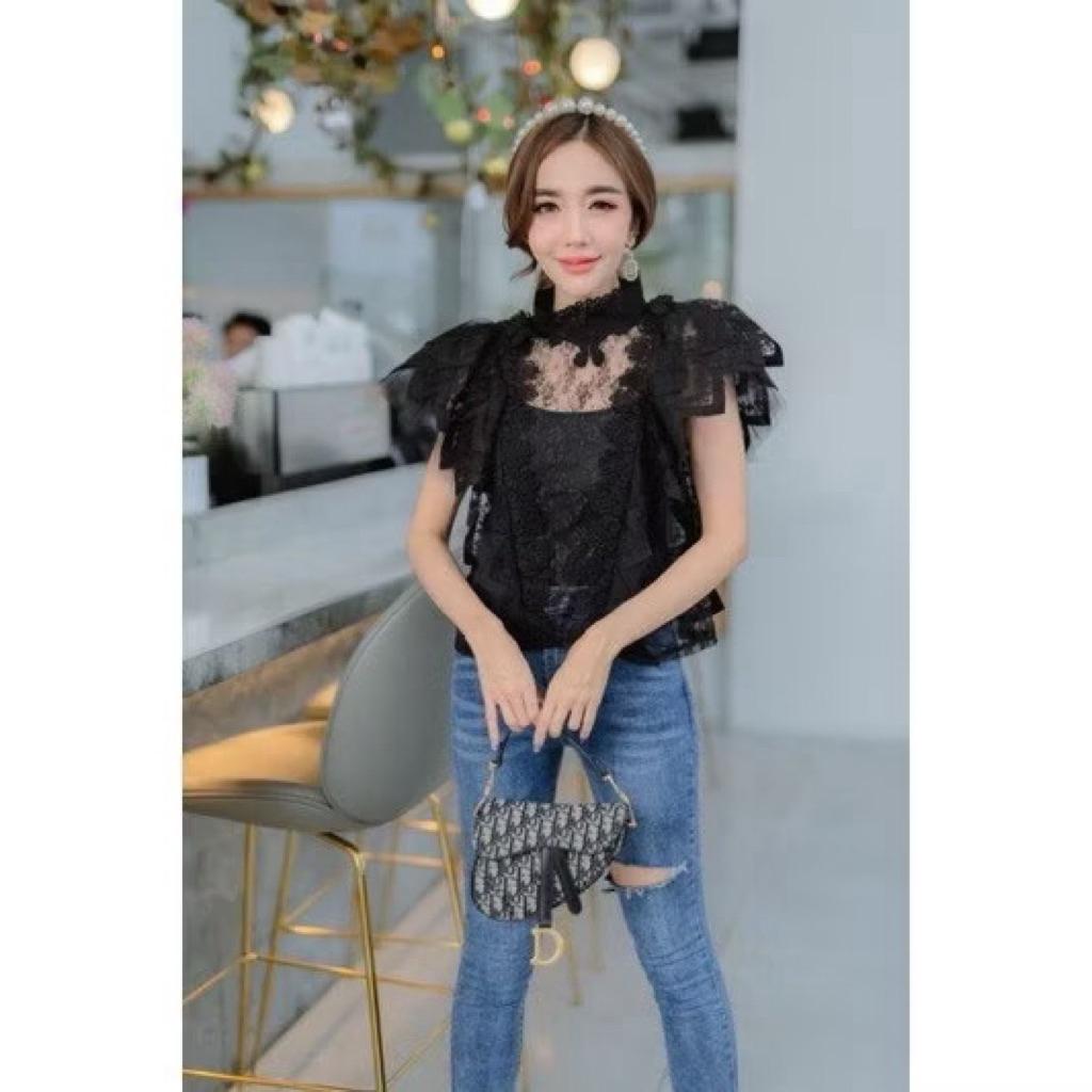 เสื้อแขนกุดลูกไม้ เสื้อลูกไม้