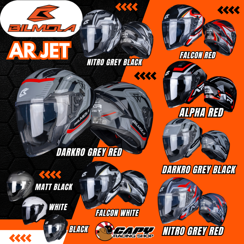 Bilmola รุ่น AR JET หมวกกันน็อคครึ่งใบ เปิดหน้า openface  แว่นกันแดดสองชั้น น้ำหนักเบา !!2026 NEW MODEL!!  [ส่งด่วน]