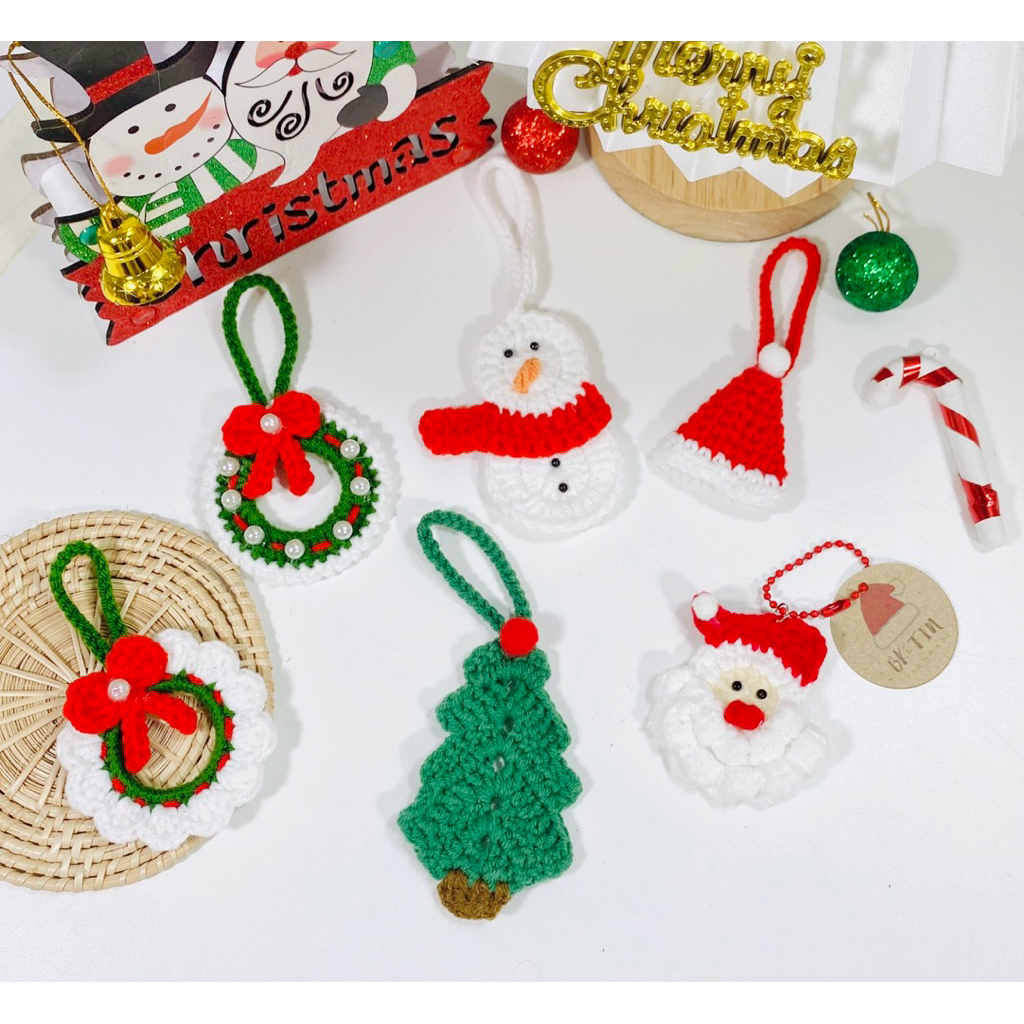 พวงกุญแจไหมพรม •BK-TIN HANDMADE• Cozy Christmas Crochet Collection 🎄❄️☃️
