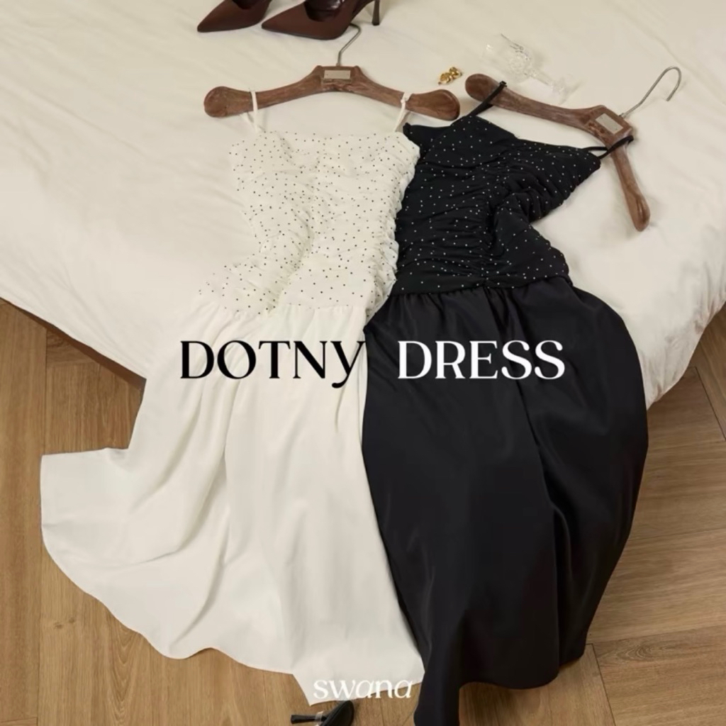 [swana.ss] dotny dress size s (black) ส่งต่อค่าา