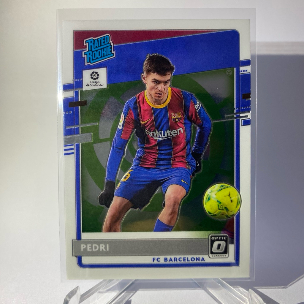 การ์ดนักฟุตบอล PEDRI, RC, RATED ROOKIE, BARCELONA, PANINI Donruss OPTIC 2021