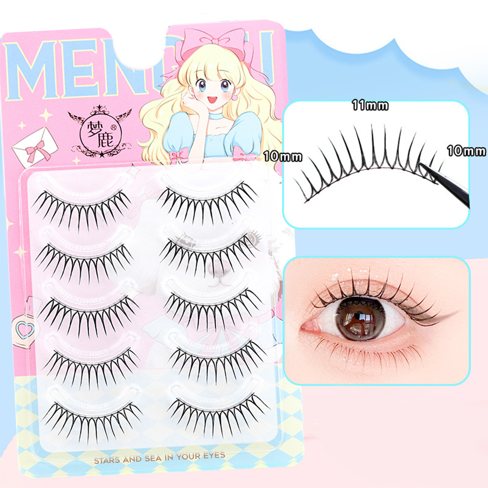 Menglu- Natural Cross Lash Extension Comic Eye 5 Pairs False Eyelashes U-shaped Dense Reusable Korean Makeup ราคา ถูกที่สุด ดีลบีเคเค แกลเลอรีภาพที่ 6