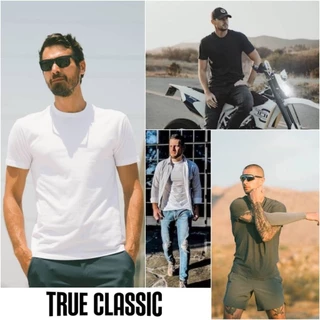 🔥เติมสต็อค ใหม่🎉เสื้อยืดคอกลมสีเอิร์ทโทน 19 สี True Classic Premium Crew Neck Short Sleeve T-Shirt(เอิร์ทโทน)