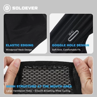 SOLOEVER หน้ากากเต็มหน้าขี่จักรยาน ผ้าบัลาคลาวาตาข่าย–ระบายอากาศได้ดี ป้องกันแสงแดด กันลมและกันฝุ่น