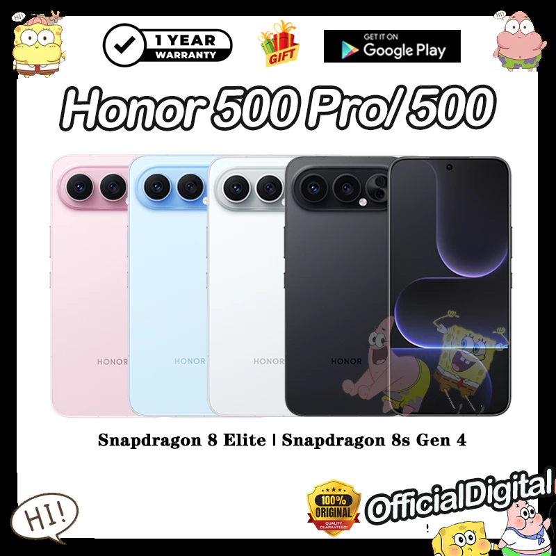 Honor 500 Pro Snapdragon 8 Elite Honor 500 Snapdragon 8s Gen 4 | สนับสนุนไทยและ Google | รับประกัน 1