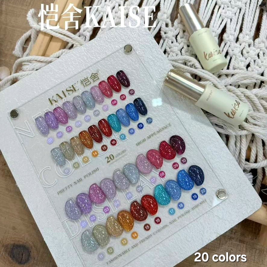 เซตสีเล็บเจลจีน🇨🇳 KAISE Flash gel 20สีเจลแฟลช📸 พร้อมชาร์ตสีสำเร็จรูป พร้อมส่ง