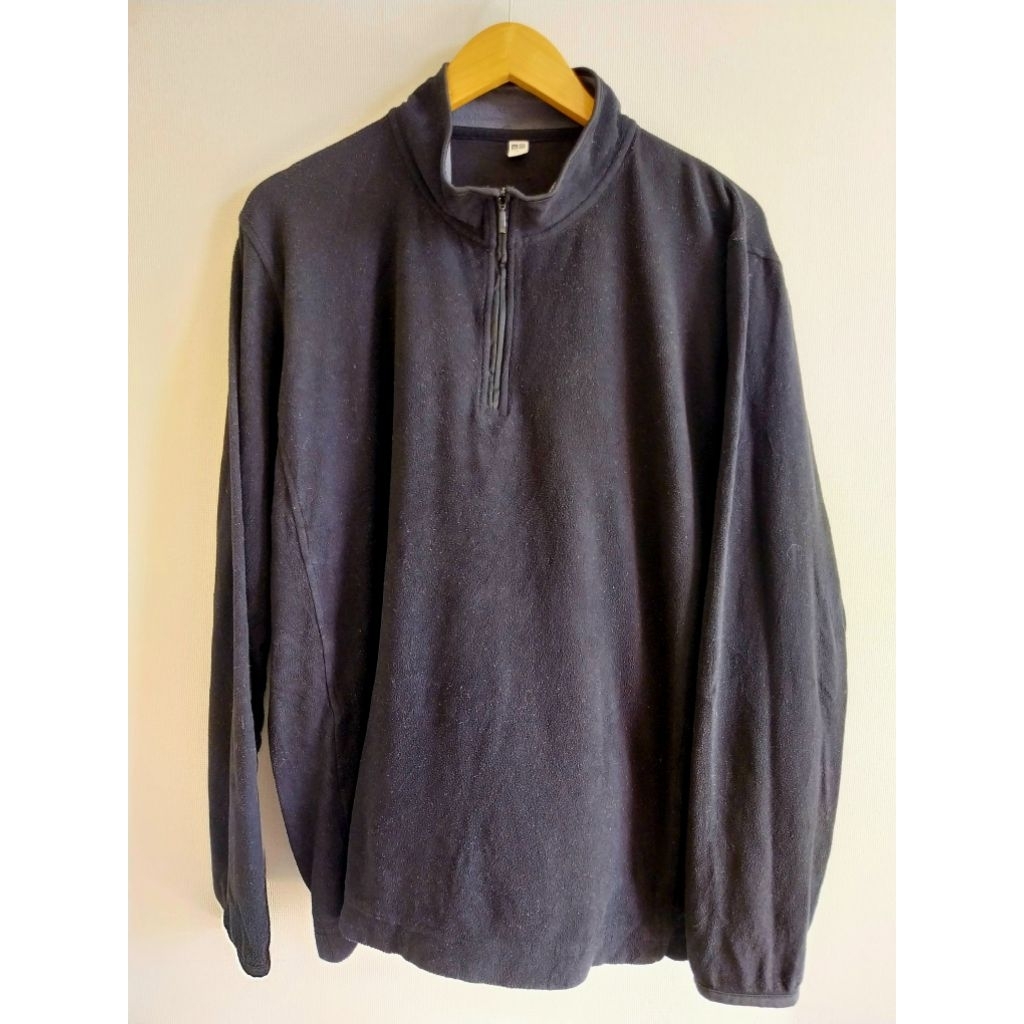 เสื้อ Fleece Half Zip Uniqlo สีดำ ผู้ชาย