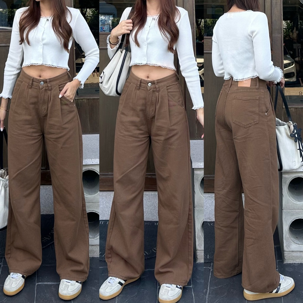 กางเกงยีนส์ Linly Jeans สีน้ำตาล by modishop