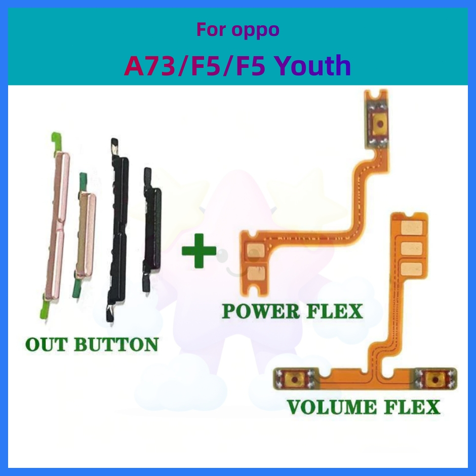 อะไหล่ปุ่มกดสวิตช์เปิด ปิด ด้านข้าง สายเคเบิ้ลอ่อน แบบเปลี่ยน สําหรับ OPPO A73 F5/F5 Youth