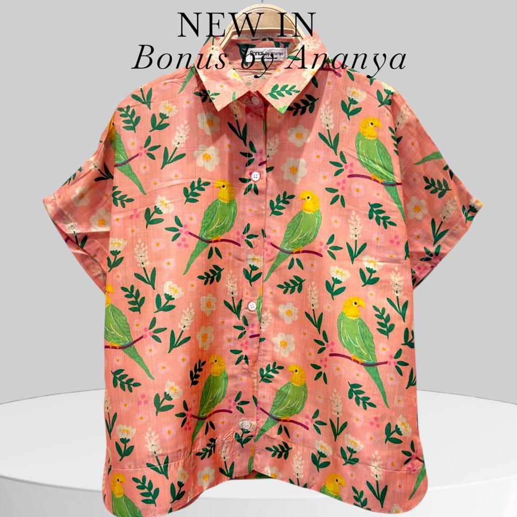 เสื้อคอปกเชิ้ตแขนสั้นไหมอินเดีย