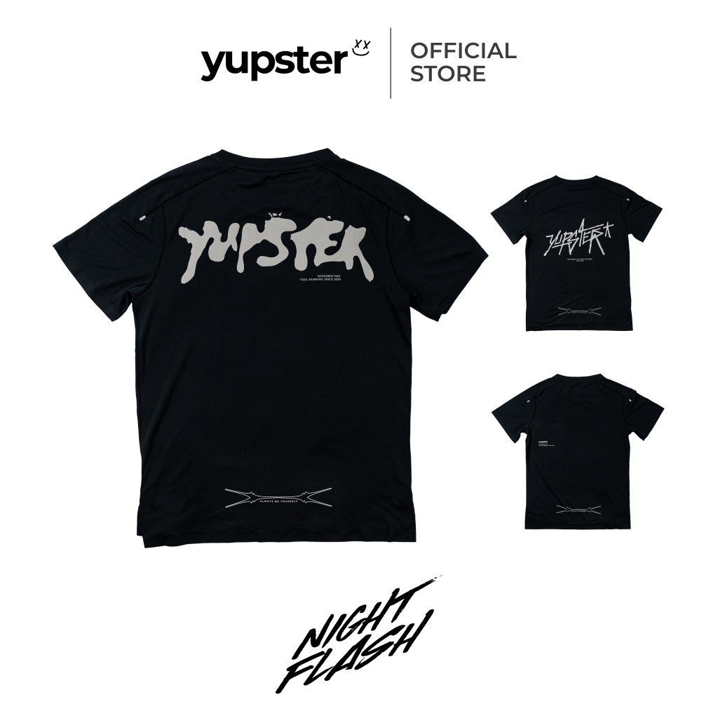 yupster Running T-Shirt Nightflash แห้งไวพิเศษ ระบายอากาศดี