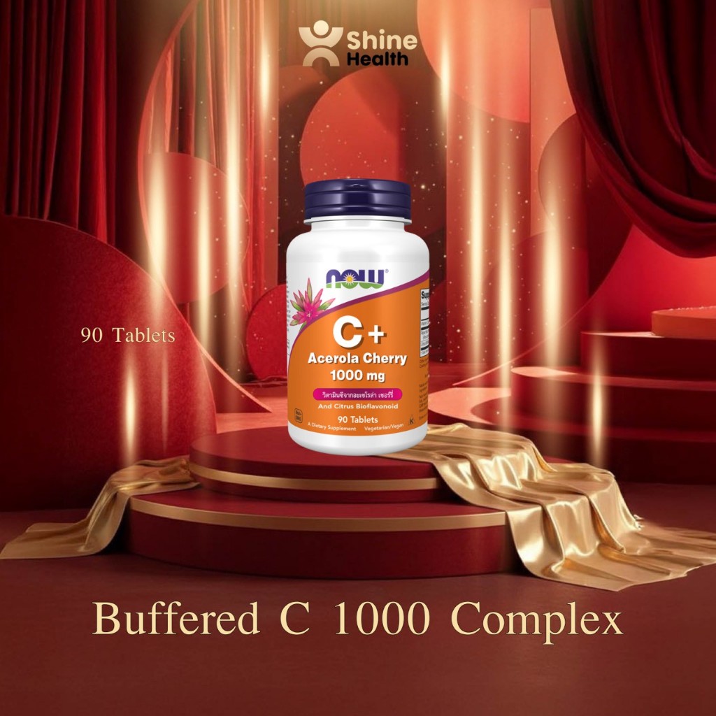 Now Foods Vitamin C Plus 1000 mg Acerola Cherry l  วิตามินซี 1000 มก. ,90 Tablets.