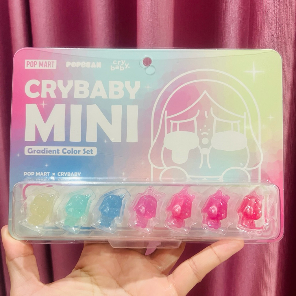 📍พร้อมส่ง💯% Pop Mart POP BEAN CRYBABY MINI FIGURE Rainbow Set[ของแท้]