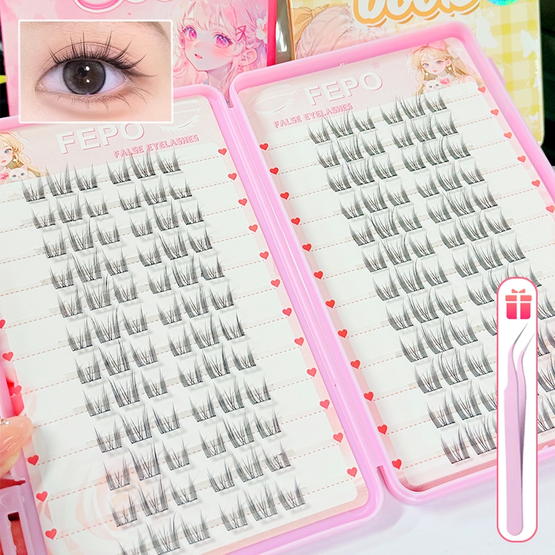 หนังสือขนตามีกาวในตัว FEPO | ไม่มีกาวต้องการ | สําหรับผู้เริ่มต้น (10-13มม)