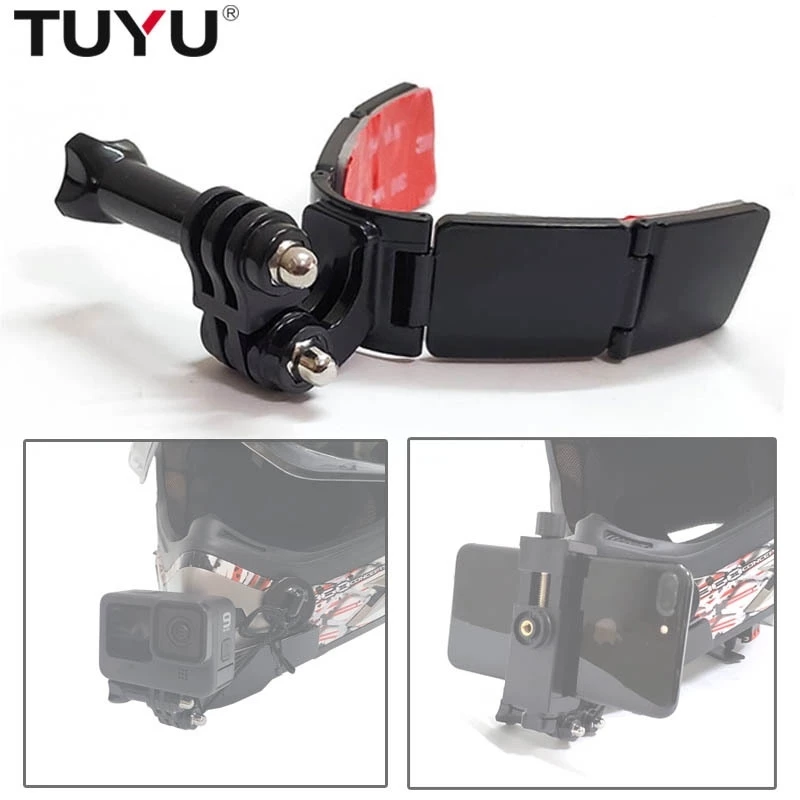 TUYU อุปกรณ์ติดหมวกกันน็อค V shape สำหรับ Action Camera มือถือ
