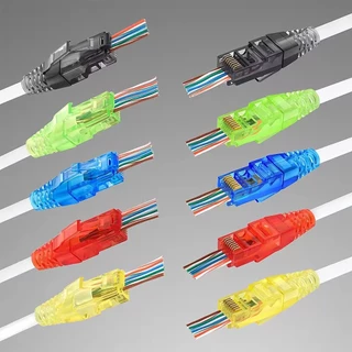 20 ชิ้น 100 ชิ้น RJ45 CAT5 CAT6 RJ-45 ปลอกหุ้ม ปลอกหัวแลน เนื้อคริสตัล บูทครอบหัว หัวแลน แบบมีเขี้ยวล็อค