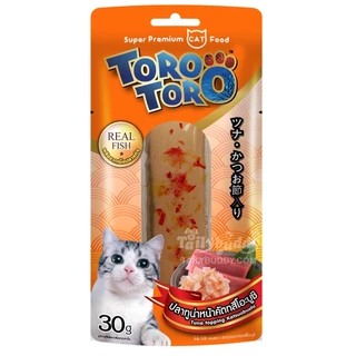 โหล12ซองToro toro โทโร โทโร่ ขนมแมว ปลาชิ้น ไก่ชิ้น ขนาด 30 กรัม