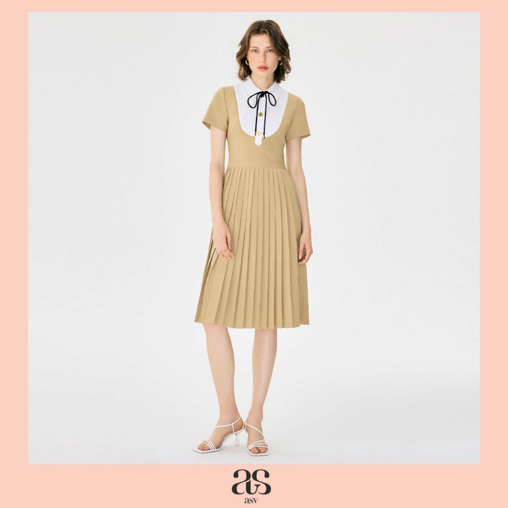 asv aw25 Kristin Midi Dress เดรสผู้หญิง แขนสั้น แต่งคอปก รูปที่ 4