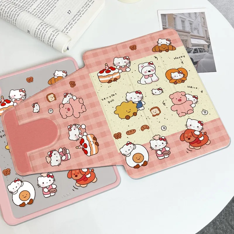 🚚พร้อมส่ง🚚เคสแท็บเล็ต Samsung สำหรับ Tab A11 S9 FE S10+ S10 FE S9+ Hellokitty A9 S8 S7 มีที่ใส่ปากกา