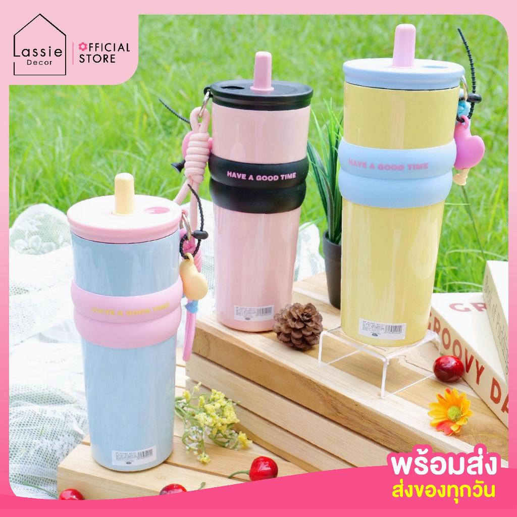 🌟แก้วเก็บความเย็น HAVE A GOOD TIME ความจุ 710ML.🎀 มีสายคล้อง ✨พกพาง่าย Lassie decor🎀🎁