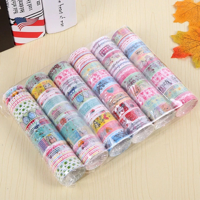 🔥เทปวาชิตกแต่งลายการ์ตูนเกาหลี 10ชิ้น✔️พร้อมส่ง(🎲สุ่มสีสุ่มลาย)สติกเกอร์ เทปกาววาชิ DIY สติ๊กเกอร์