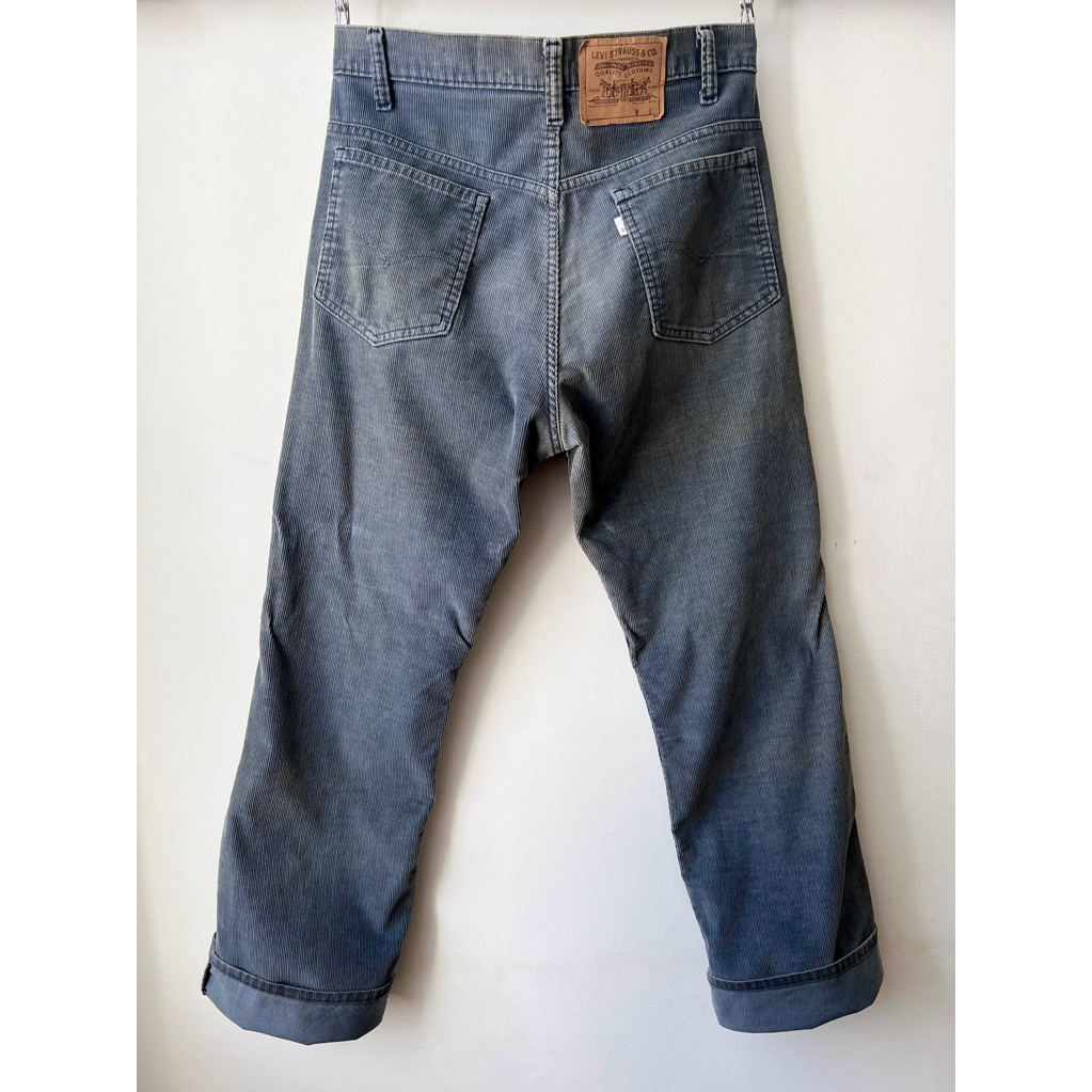 กางเกงลูกฟูก Vintage Levi’s รุ่น 517 สีเทาอมน้ำเงิน ทรงขาม้า Made in USA🇺🇸