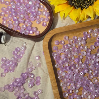 ลูกปัดดอกไม้อะคริลิทึบ 8 มม. 100ชิ้น - Acrylic Blossom Beads