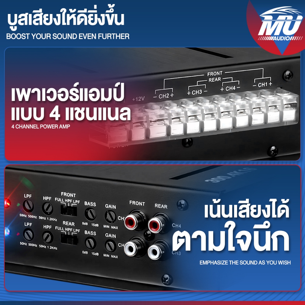 BA SOUND เพาเวอร์แอมป์ CLASS D 4CH. 4X380W BA-300.4K16 เพาเวอร์ขับซับ เพาเวอร์เสียงกลาง เพาวเวอร์แอมป์คลาสดี แอมป์ขยาย ราคา ถูกที่สุด ดีลบีเคเค แกลเลอรีภาพที่ 5