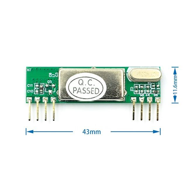 โมดูลรับสัญญาณไร้สาย ARM/AVR 433.92Mhz  , RXB6 433Mhz Superheterodyne Wireless Receiver Module