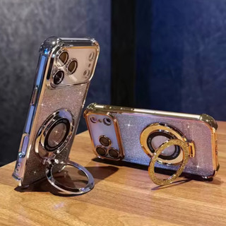 เคสตั้งได้ สำหรับ iPhone 17 17Pro 17Air 17Promax คสฟรุ้งฟริ้ง สวยหรู กากเพชร CD 2in1 กันกล้อง กันมุม