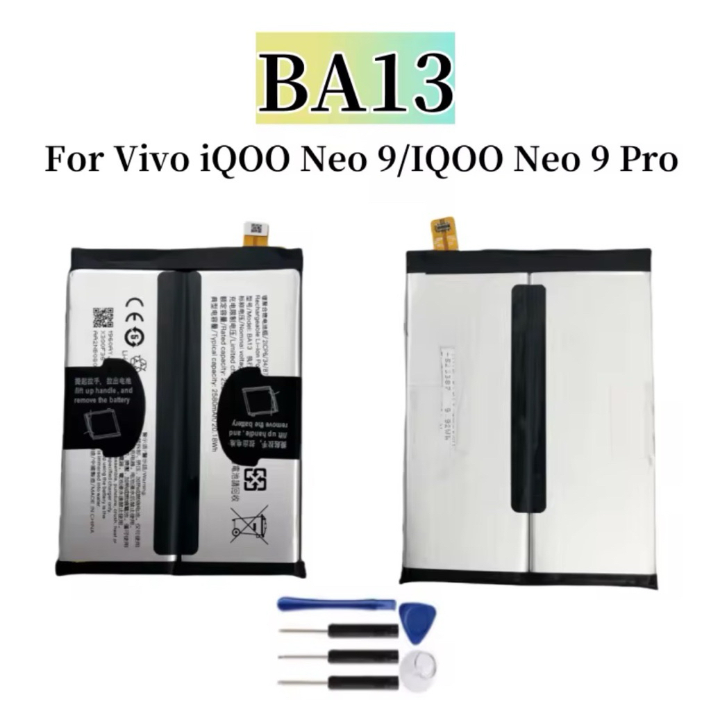 แบตเตอรี่ใหม่ BA13 5160mAh แบตเตอรี่สำรองสำหรับ iQOO Neo 9/IQOO Neo 9 Pro โทรศัพท์มือถือ แบตเตอรี่ + เครื่องมือฟรี