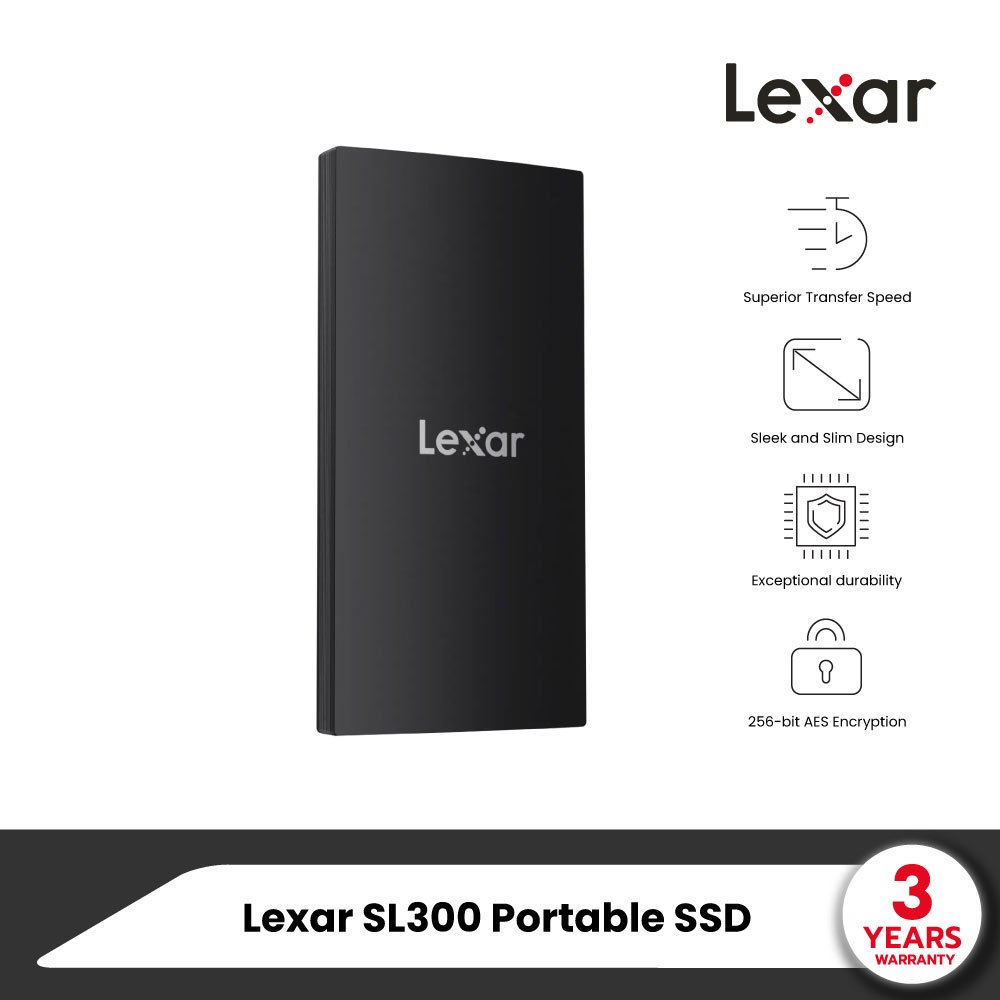เอสเอสดีพกพา Lexar PortableSSD SL300 2TB 2 in 1 USB-C / USB-A (LSL300002T-RNBNG)_8