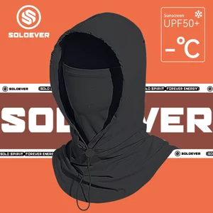 SOLOEVER ผ้าคลุมหน้ากันแดด Mask UPF50 หมวกคลุมหัว กันแดดป้องกันรังสียูวี แบบเต็มหน้า