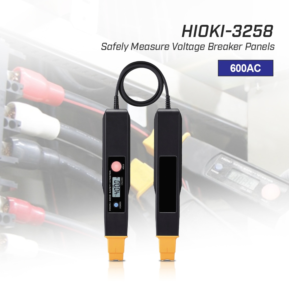 HIOKI 3258 เครื่องวัดแรงดันแบบไม่ต้องสัมผัสสายโลหะ | True RMS | วัดทะลุฉนวน 30–600V AC | CAT IV 600V