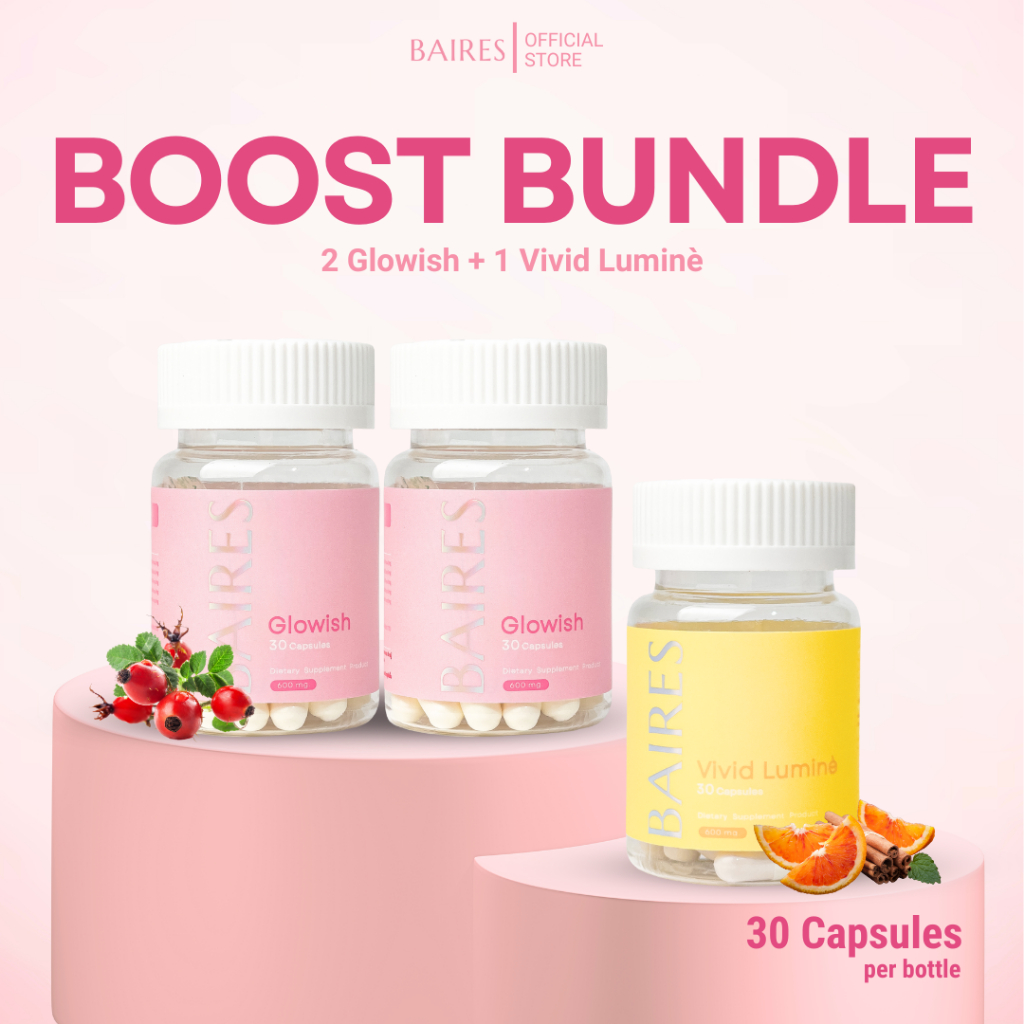 BAIRES L-GLUTATHIONE 2 กระปุก + BAIRES DAILY VITAMIN C 1 กระปุก