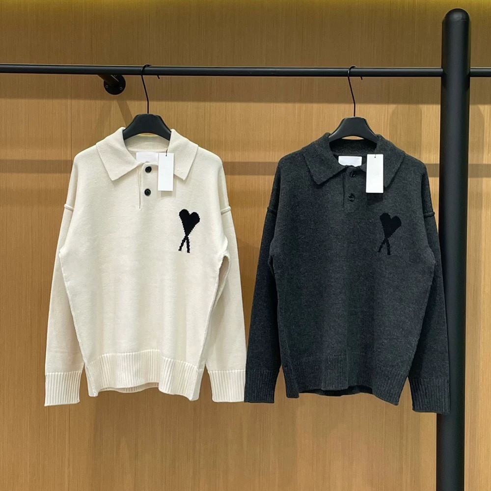 PP146 เสื้อ am sweater wool คอปก ใจดำ