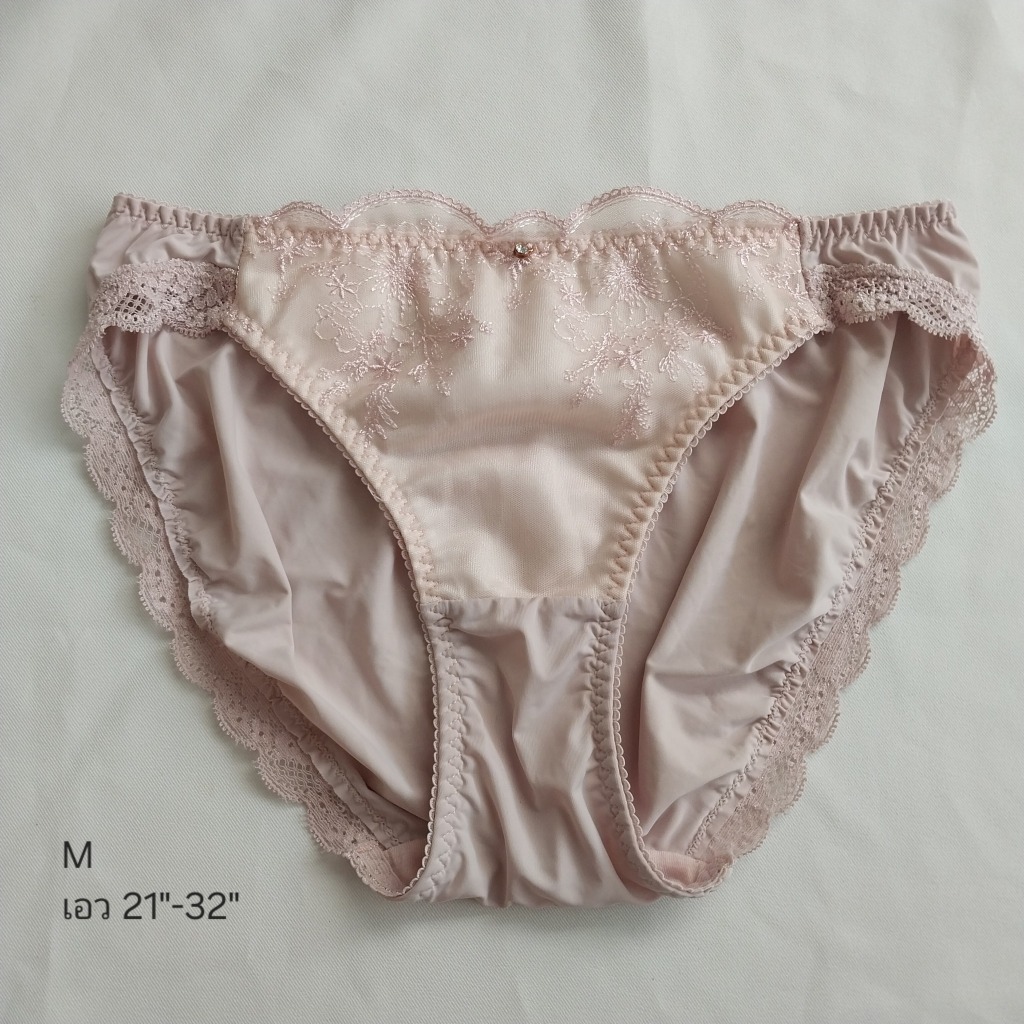 M / Tutu anna กางเกงในนำเข้าจากญี่ปุ่น ผ้าลูกไม้สวย สีชมพูตุ่น