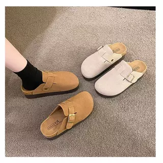 พร้อมส่งจากไทย TX515/TX766 รองเท้าแตะขี้เกียจ หนังพียู พื้นหนา5.5cm พื้นกันลื่น รองเท้าเปิดส้นสวมด้านนอก สําหรับผู้หญิง