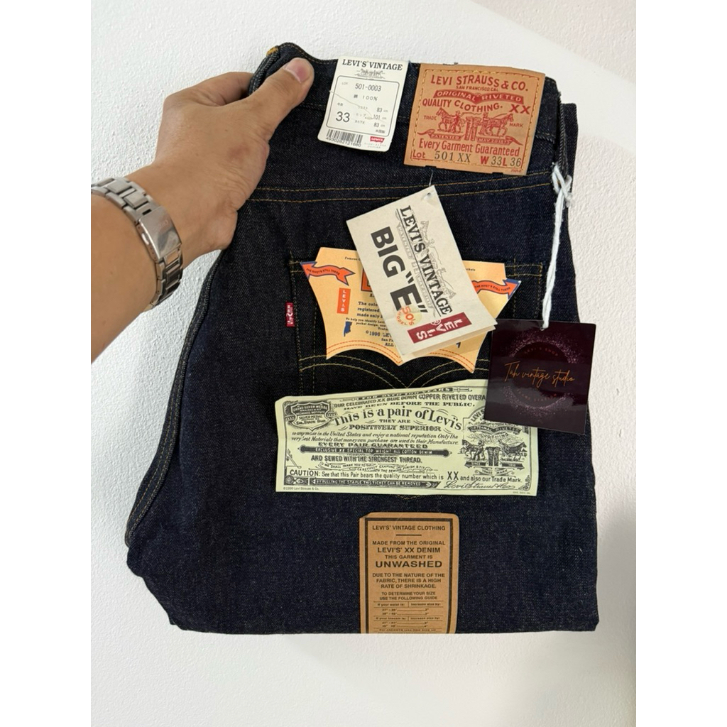 Levi’s 501xx bigE ริมแดง LVC 1955 button 555 Size 33/36(ขนาดจริงดูตรงรายละเอียดสินค้า)