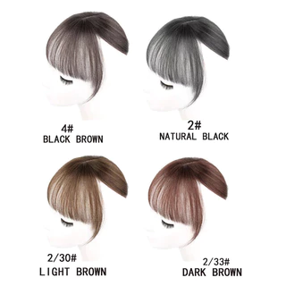 Novvia ท็อปเปอร์ผมสีดําธรรมชาติ12"-หน้าม้าคลิปปุยสําหรับผู้หญิงชิ้นขอบที่มองไม่เห็นสังเคราะห์