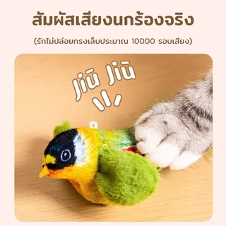 ของเล่นแมว ของเล่นแมวเสียงนกจําลองนก ตุ๊กตาผ้าสำหรับสัตว์เลี้ยง พร้อม Catnip ดึงดูดแมว ของเล่นสัตว์เลี้ยง