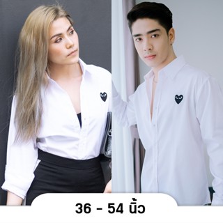 takayay brand เสื้อเชิ้ต สีขาวพื้นใจดำ  36-54 นิ้ว เสื้อเชิ้…
