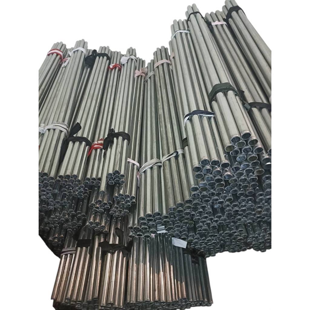 ท่อเหล็กกลม กัลวาไนซ์  แป๊บ ท่อ ท่อกลม ข้อต่อ หนา1.2 mm แป๊ปกลม ทำ ราวตากผ้า ราวผ้าม่าน ชั้นวาง เต้นท์ ราวจับ โครงต้นไม้