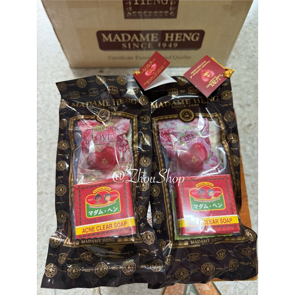 สบู่มาดามเฮง Love & Acne Clear Soap Set (เซต สบู่หัวใจ 30กรัม และ สบู่แอคเน่ เครียร์ 50กรัม)