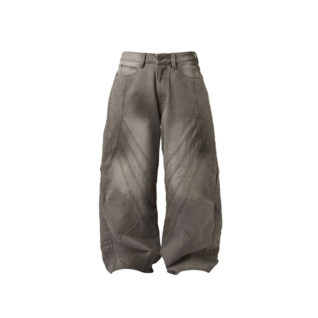 (Pre-order🇻🇳) 14-20 Day แบรนด์เวียดนาม HADES - CRISSCROSS WASH JEANS | กางเกงยีนส์ เอวต่ำ ดีไซน์ Cri